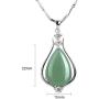 iSTONE 925 Sterling Silver Natural Crytral for Womens Pendant Necklace, Gemstone Birthstone with 18'' Silver Chain Ladies