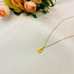 Baffaricco Number Initial Necklace for Women Girls Stainless Steel 0-9 Charm Pendent Necklace with Chain Gold Plated Lucky Necklace