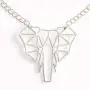 Happy Kisses Origami Elephant Necklace – Geometric Elephant Pendant – Message Card - Kids & Women