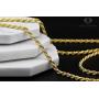 925 Italian Sterling Silver 1mm - 5.5mm Solid Rope Diamond Cut Chain, FREE Microfiber Cloth, Yellow Gold Plated Link Necklace & Bracelet, Giorgio Bergamo