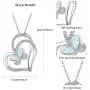 925 Sterling Silver with White Opal Butterfly Necklace, Double Heart with Cubic Zircon Butterfly Jewelry Mother Day Gift for Women Girlfriend Daughter with Gift Box 925 Sterling Silver with White Opal Butterfly Necklace, Double Heart with Cubic Zircon Butterfly Jewelry Mother Day Gift for Women Girlfriend Daughter with Gift Box