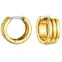 U7 Tiny Gold Hoop Earrings,Dainty Huggie Wrap Sleeper Earrings with Sterling Silver Post,Small Chunky Hoops Earrings for Women Teen Girls