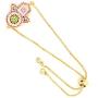 LESLIE BOULES Gold Hamsa Bracelet Adjustable Sliding Chain Protection Jewelry
