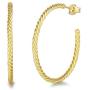 Carleen 14K Gold Plated Sterling Silver Hoop Earrings Open Thick Cable Twisted Minimalist Fine Jewelry Earrings for Women Girls, Diameter 1.4 INCH