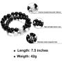Personalized Couple Bead Bracelet Magnetic Couples Bracelets | 2 Pcs His and Hers Bracelet Distance Couples Bracelet Natural Bead Couples Bracelet Mutual Attraction Bracelets for Valentines Day