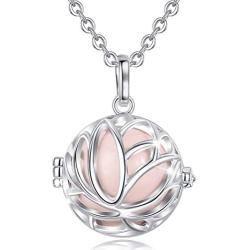 AEONSLOVE Pregnancy Necklace Lotus Long Pendant Necklaces Chime Ball Music Wishing Jewellery Pregnancy Gifts for Women Maternity Mum Baby Shower