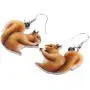 NEWEI Acrylic Cartoon Gold Squirrel Earrings Dangle Drop For Women Kids Animal Ornaments Jewelry Gift Charm