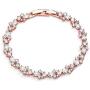 Mariell CZ Wedding Bridal & Prom Tennis Bracelet for Women, 14K Rose Gold Plating, 7'' Plus ¼ Extender