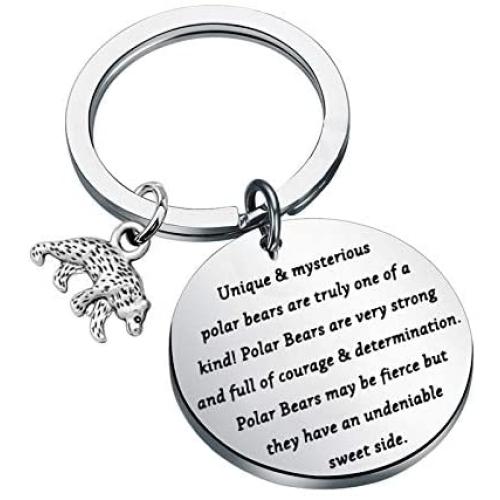 CYTING Polar Bear Gift Polar Bears are Very Strong and Full of Courage & Determination Tribal Bear Keychain Polar Bear Jewelry Motivational Gift for Bear Lovers Family Friends