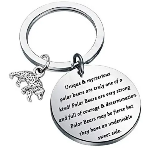 CYTING Polar Bear Gift Polar Bears are Very Strong and Full of Courage & Determination Tribal Bear Keychain Polar Bear Jewelry Motivational Gift for Bear Lovers Family Friends CYTING Polar Bear Gift Polar Bears are Very Strong and Full of Courage & Determination Tribal Bear Keychain Polar Bear Jewelry Motivational Gift for Bear Lovers Family Friends