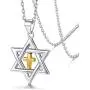 Silvora Sterling Silver Star of David Pendant Necklace with 22 in Rolo Chain Megan Cross Jewelry for Women