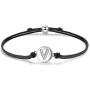 ZENI Initial Letter A to Z Customize Bracelet, Cubic Zirconia 925 Sterling Silver Bracelets for Women, 24cm Adjustable Handmade Braided Jewellery Friendship Gift