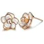 AllenCOCO Jewelry Set Rose Gold Plated Women Flower Earrings and Necklace Set for Women Girls Hypoallergenic Jewelry