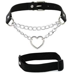 Outman Women PU Leather Sexy Punk Choker Necklace Goth Choker Collar Waist Belt Gothic Harness Body Caged