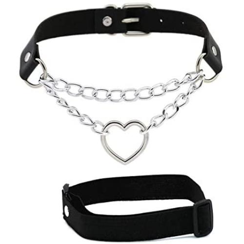 Outman Women PU Leather Sexy Punk Choker Necklace Goth Choker Collar Waist Belt Gothic Harness Body Caged