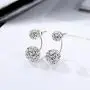 BEAUTY Crystal Ball Earring 925 Sterling Silver Rhinestone Double Ball Earring Jewelry For Women BEAUTY Crystal Ball Earring 925 Sterling Silver Rhinestone Double Ball Earring Jewelry For Women