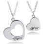 KUIYAI Sister Necklace for 2 Big Sister Little Sister Heart Pendant Necklace