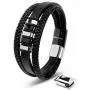 SERASAR | Premium Genuine Leather Bracelet for Men in Black | Magnetic Stainless Steel Clasp in Silver and Gold | Exclusive Jewellery Box | Great Gift Idea SERASAR | Premium Genuine Leather Bracelet for Men in Black | Magnetic Stainless Steel Clasp in Silver and Gold | Exclusive Jewellery Box | Great Gift Idea