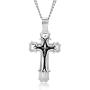 West Coast Jewelry Crucible Stainless Steel Bold Large Layered Statement Cross Pendant Necklace - 24''