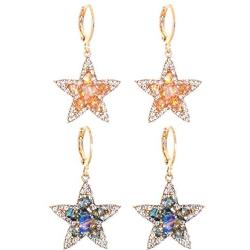 Moon Earrings for women Girls Moon and Star Earrings Jewelry Fashion Long Drop Dangle Stud