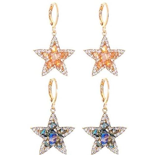 Moon Earrings for women Girls Moon and Star Earrings Jewelry Fashion Long Drop Dangle Stud