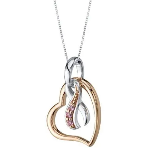 Peora Sterling Silver Cancer Awareness Hope, Fight, Survive Ribbon Pendant Necklace for Women with 18 Inch Chain Peora Sterling Silver Cancer Awareness Hope, Fight, Survive Ribbon Pendant Necklace for Women with 18 Inch Chain