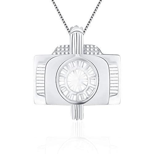 NY Jewelry 925 Sterling Silver Camera Design Pearl Cage Locket Pendants for Women Jewelry Making