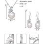 EleQueen 925 Sterling Silver CZ Cream Freshwater Cultured Pearl Leaf Bridal Necklace Hook Earrings Set Clear