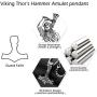 Zysta Norse Thors Hammer Pendant Vikings Necklace Keychain for Men Retro God Mythology Legendary Keyring Keychain Mjolnir Odin Symbol Necklaces Nordic Jewelry Gift