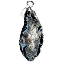 SUNYIK Irregualr Natural Agate Quartz Geode Druzy Pendant Necklaces for Women,Healing Crystal