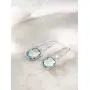 Gem Stone King 925 Sterling Silver Simulated Aquamarine Dangle Earrings For Women (4.60 Cttw, 13X9MM Cushion Checkerboard Cut)