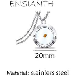 ENSIANTH Faith Jewelry with Faith All Things are Possible Mustard Seed Pendant Mustard Seed Necklace for Women Girls