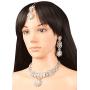 Touchstone Indian Bollywood Intricately Crafted Diamond Look Rhinestone Crystal Colorful Wedding Designer Jewelry Necklace Set in Gold and Silver Tone for Women.