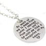 LKXHarleya Round Pendant Teacher Necklace Personalized Engraved Charm Jewelry Graduation Appreciation Gift for Women