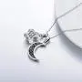AOBOCO Urn Necklace for Ashes Sterling Silver Crescent Moon Pendant Cremation Memorial Keepsake Pendant with Blue Heart Crystal AOBOCO Urn Necklace for Ashes Sterling Silver Crescent Moon Pendant Cremation Memorial Keepsake Pendant with Blue Heart Crystal