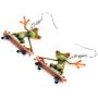 WEVENI Acrylic Cute Skateboard Frog Earrings Heart Dangle Drop Funny Jewelry For Women Girls Charm Gift