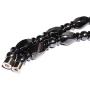 Twist Hematite Choker Necklace,Magnetic Therapy Stone Beads Jewelry for Men (Black-45cm)