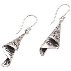 NOVICA .925 Sterling Silver Dangle Earrings Shining Songket