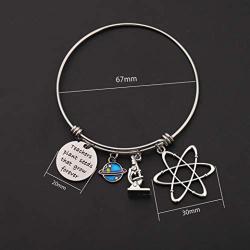 MAOFAED Science Teacher Gift Science Teacher Appreciation Gift Teachers Plant Seeds That Grow Forever Atom Bracelet Graduation Gift for Teacher