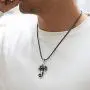 AILIN Cross Sword Dragon Necklace Copper Silver/Gold Color Custom January February to December Birthstone Pendant Gothic Jewelry Valentines Day Birthday Gifts for Women Men Boys Father