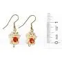 ''Little Maneki Neko'' Beckoning Lucky White Cat Porcelain Earrings, Dangle 1.5 Inches