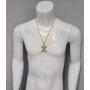 CZ Diamond Youngboy 38 Baby Monkey Gold Pendant Necklace with 24'' Rope Chain