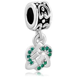 ShinyJewelry Dangle Crystal Charm Beads for Charm Bracelets