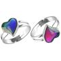 Acchmn Mood Ring Heart Shaped Changing Color Emotion Feeling Finger Ring 2 Pcs with Box