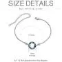 AOBOCO 925 Sterling Silver Bracelet with Swarovski Crystal, Dainty Sis Friendship Jewelry Gift for Women on Birthday Christmas