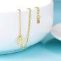 Tarsus D Initial Letter 14k Gold Plated Necklace and Bracelet Jewlery Gifts for Women Girlfriend