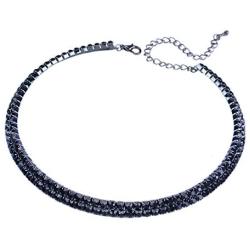 Santfe Rhinestone Crystal Choker Necklace Costume Jewelry for Wedding Prom Party