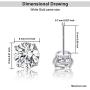 SUPRAONE 6 Pairs Stud Earrings Set, 925 Sterling Silver Hypoallergenic Round Cubic Zirconia 18K Gold Plated for Women Girls Men 3-8mm