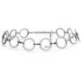 Bling Jewelry Geometric Retro Mod Fashion Large Open Round Circle Choker Necklace for Women for Teen Silver Tone Metal Adjustable