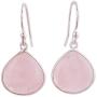 NOVICA Rose Quartz .925 Sterling Silver Dangle Earrings Dancing Soul